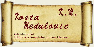 Kosta Medulović vizit kartica